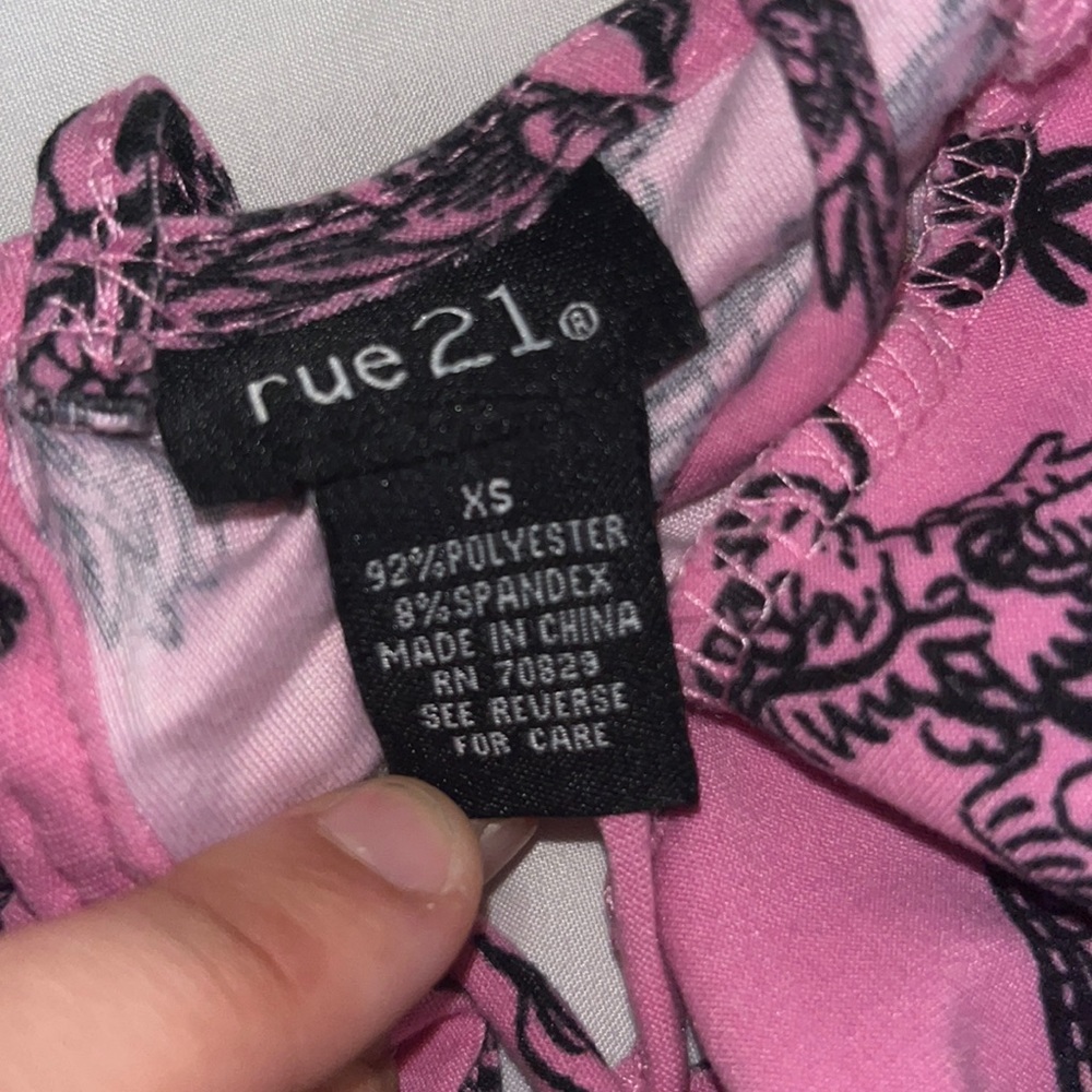 RUE21 Pink Spaghetti Strap Tanktop W/ Dragon Print